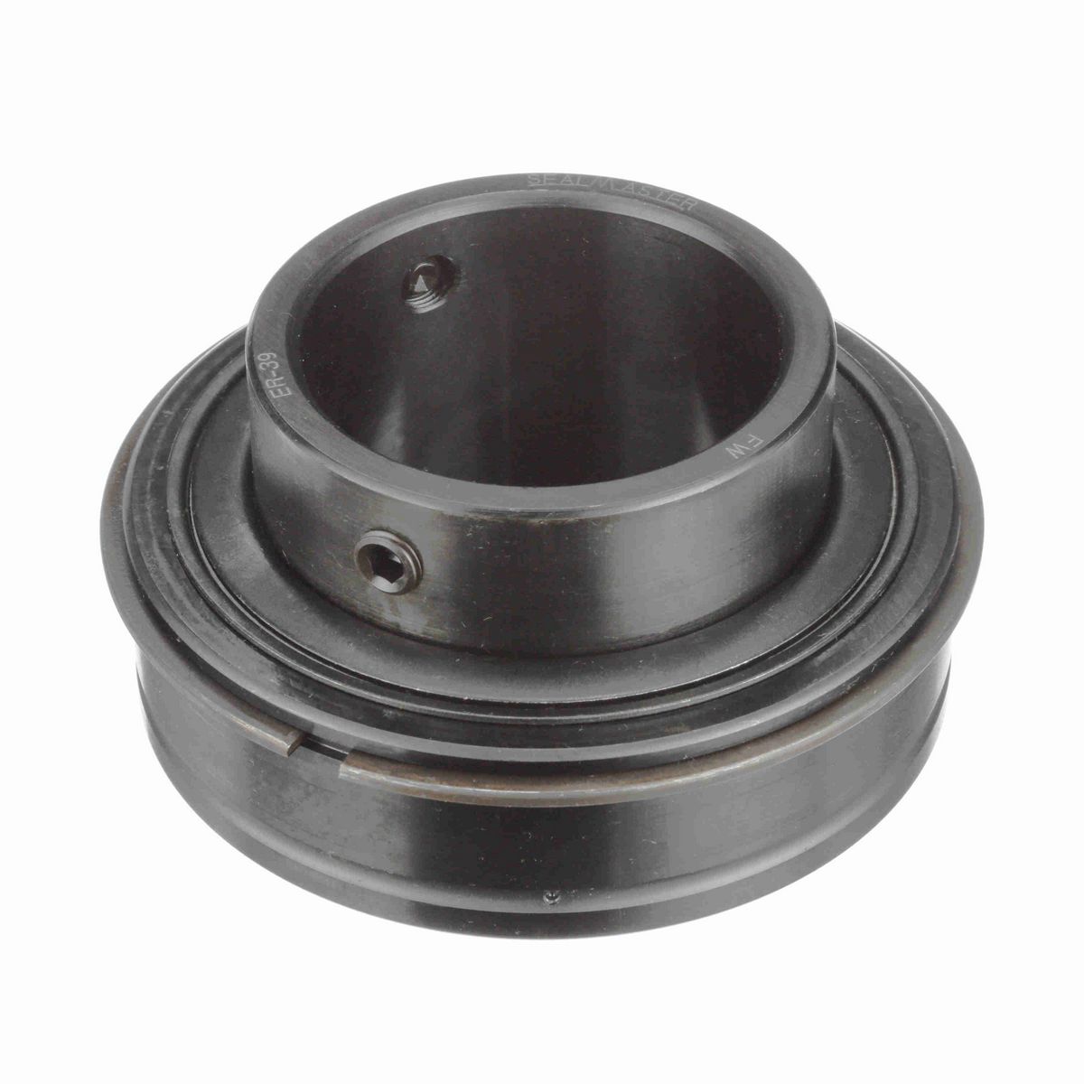 Sealmaster Mounted Insert Only Ball Bearing - 52100 Bearing Steel, Black Oxided - Setscrew Lock - ER-39