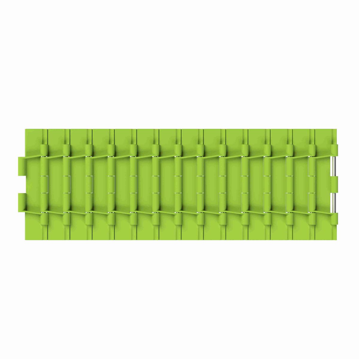 Rexnord 821 Straight Running Solid Top, Material: Bright Lime-Green Dry PET Low Friction, Width: 7.5in, Pitch: 1.5in - 10483795