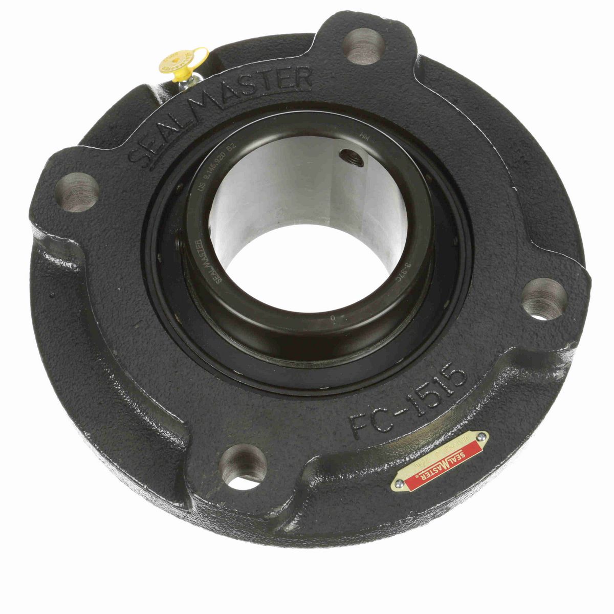 Sealmaster Mounted Cast Iron Flange Cartridge Ball Bearing - 52100 Bearing Steel, Black Oxided - Setscrew Lock - MFC-56C