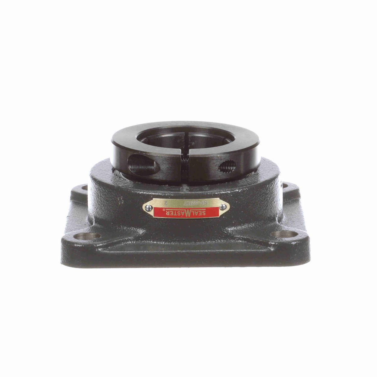 Sealmaster Mounted Cast Iron Four Bolt Flange Ball Bearing - 52100 Bearing Steel, Black Oxided - Concentric Lock - SF-32RT