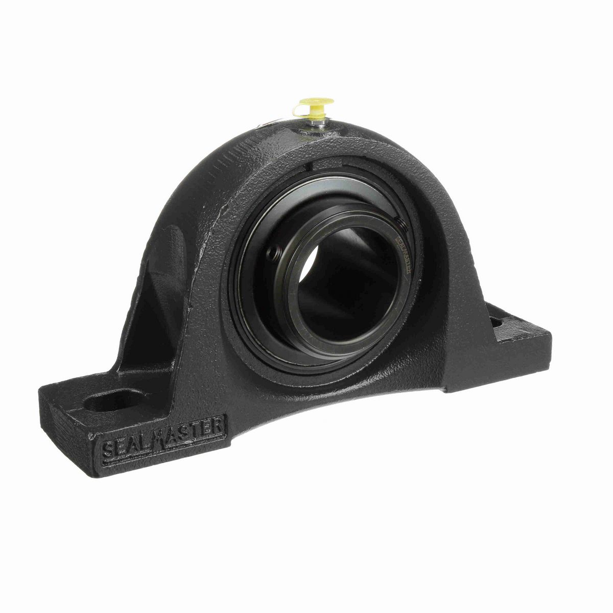 Sealmaster Mounted Cast Iron Two Bolt Pillow Block Ball Bearing - 52100 Bearing Steel, Black Oxided - Double Setscrew Lock - MSPD-63
