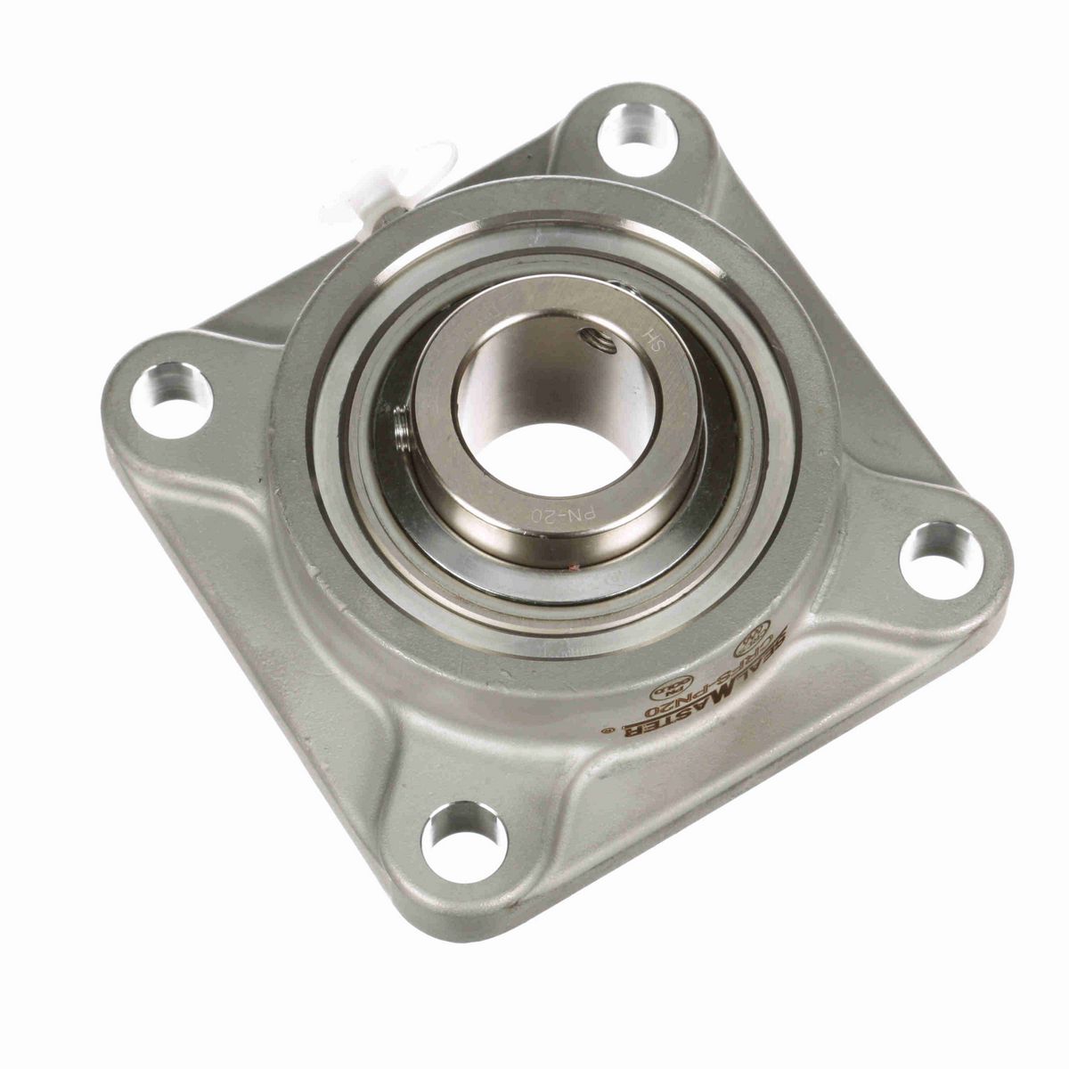 Sealmaster Mounted Stainless Steel Four Bolt Flange Ball Bearing - 52100 Bearing Steel, Phosphorus Nickel Coated - Setscrew Lock - Corrosion Resistant - CRFS-PN20