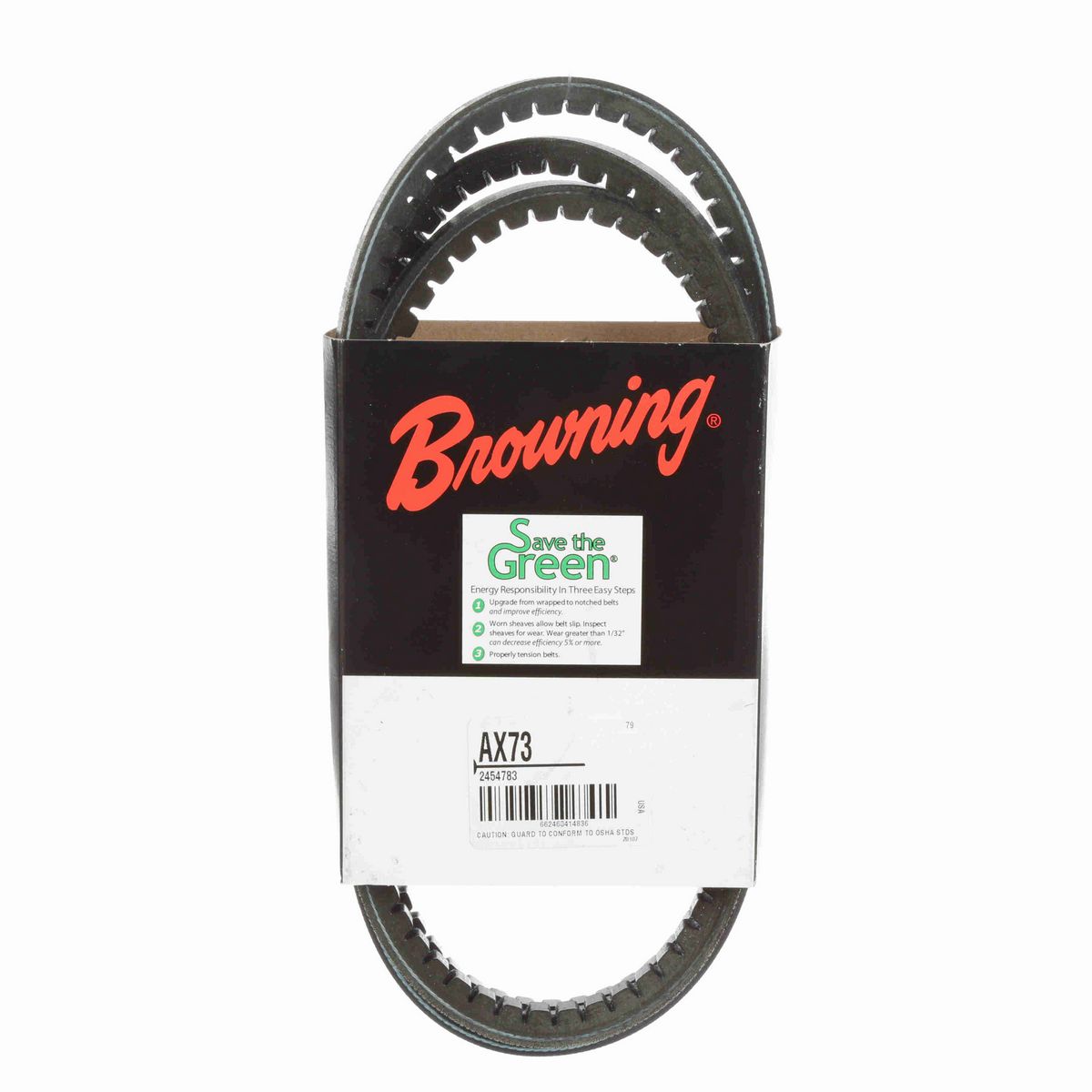Browning EPDM Notched Belt 98% Efficient - AX73