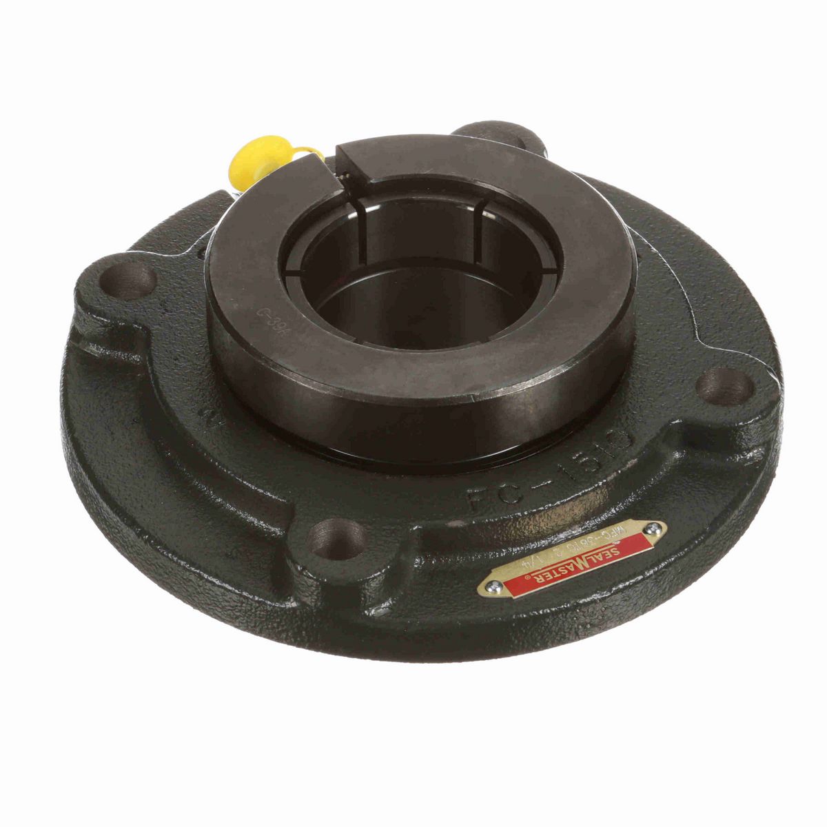 Sealmaster Mounted Cast Iron Flange Cartridge Ball Bearing - 52100 Bearing Steel, Black Oxided - Concentric Lock - MFC-36TC