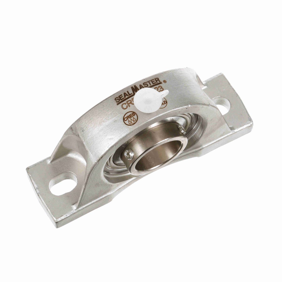 Sealmaster Mounted Stainless Steel Two Bolt Pillow Block Ball Bearing - 52100 Bearing Steel, Phosphorus Nickel Coated - Setscrew Lock - Corrosion Resistant - CRPS-PN23