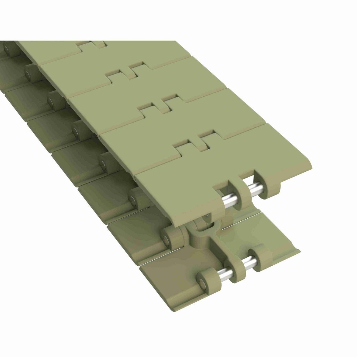 Rexnord 820 Straight Running Solid Top, Material: Green Abrasion Resistant Polyamide, Width: 3.25in, Pitch: 1.5in - 81431521