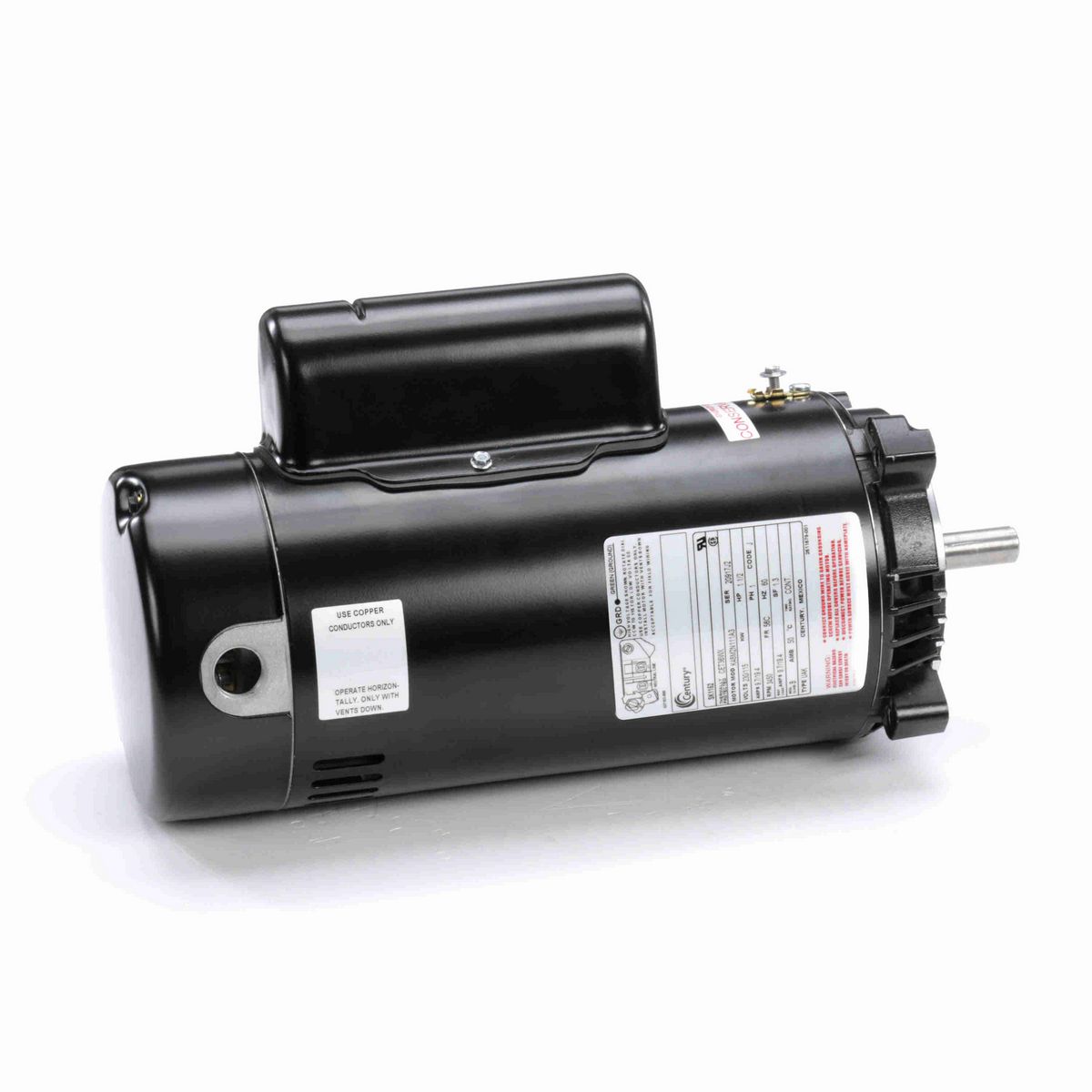 Century Pool Pump Motor, 1 1/2 HP, 1 Ph, 60 Hz, 230/115 V, 3600 RPM, 56C Frame, ODP - SK1152