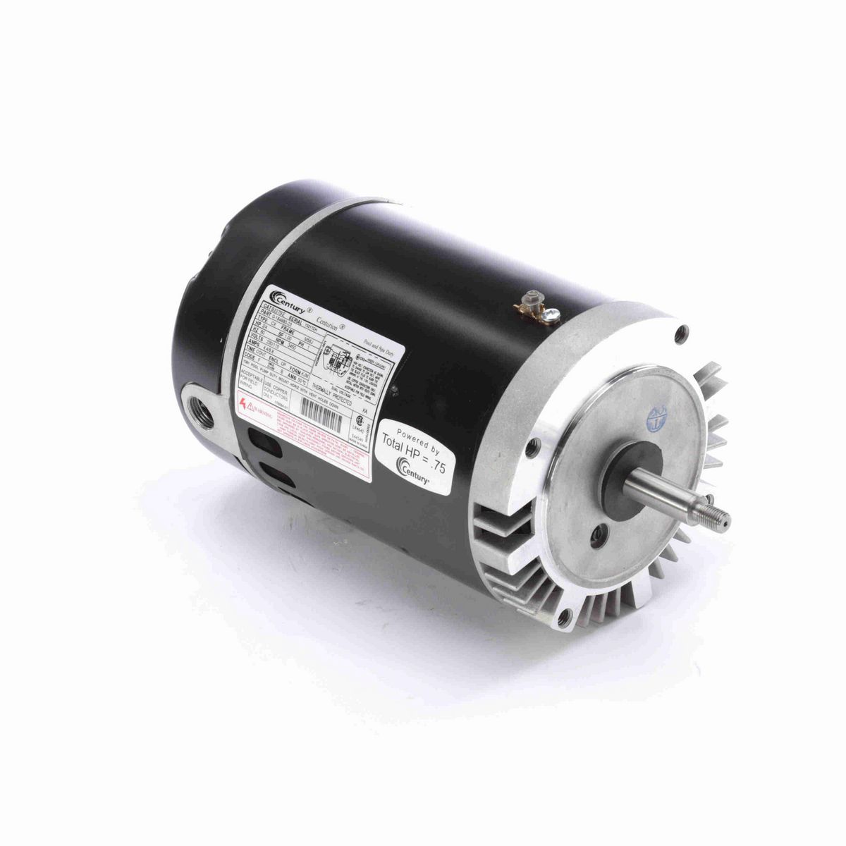 Century Pool Pump Motor, 3/4 HP, 1 Ph, 60 Hz, 230/115 V, 3600 RPM, M56J Frame, DP - B227SE