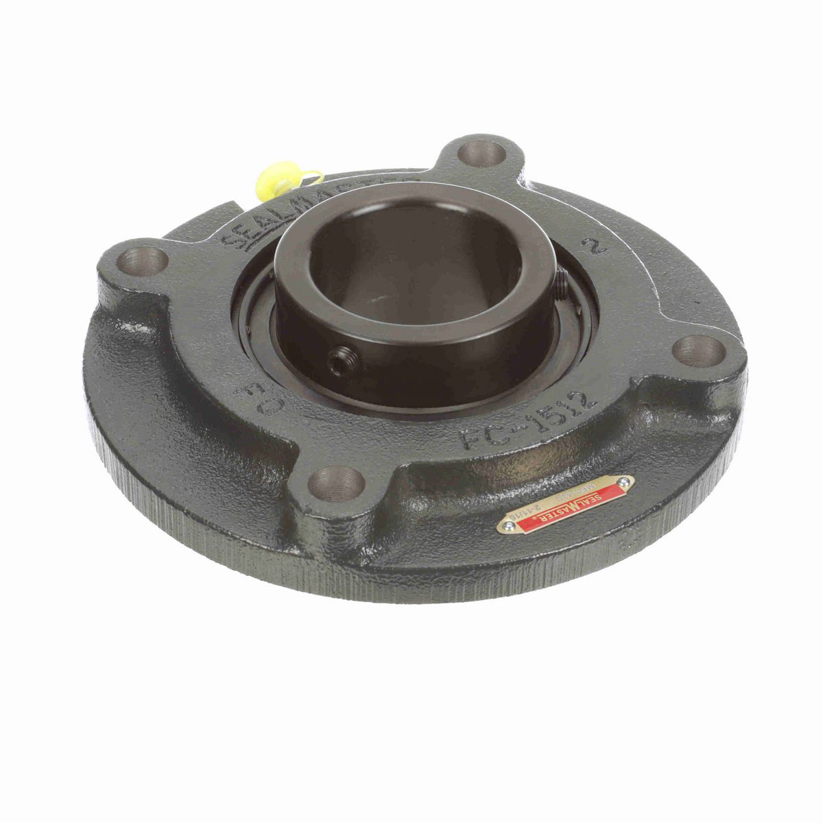Sealmaster Mounted Cast Iron Flange Cartridge Ball Bearing - 52100 Bearing Steel, Black Oxided - Setscrew Lock - MFC-43C