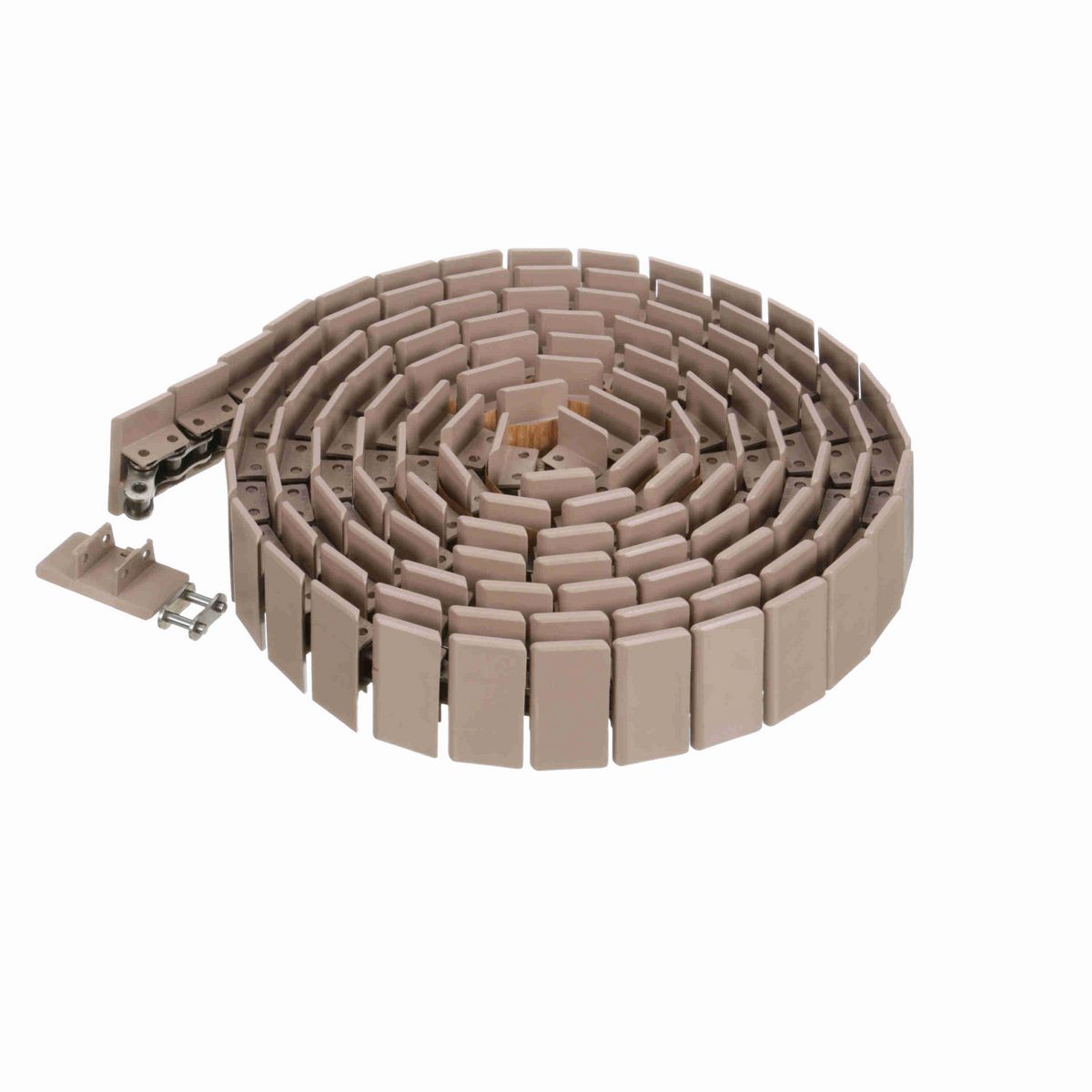 System Plast 843 Straight Running Solid Top, Material: Tan Low Friction, Width: 2in, Pitch: 1in - LF843SS-K200