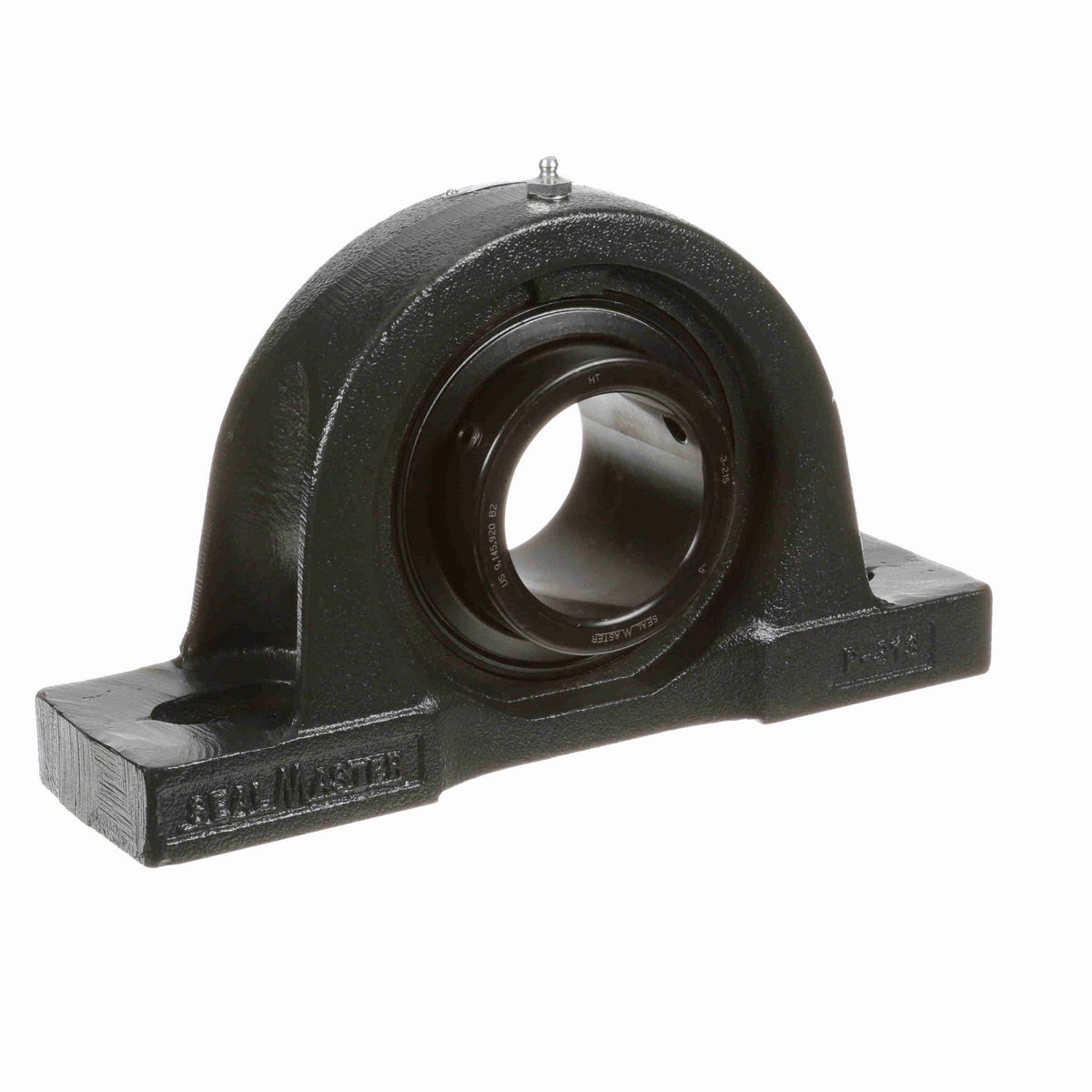 Sealmaster Mounted Cast Iron Two Bolt Pillow Block Ball Bearing - 52100 Bearing Steel, Black Oxided - Setscrew Lock - Air Handling Housing Fit, Noise Tested - MP-47 CXU