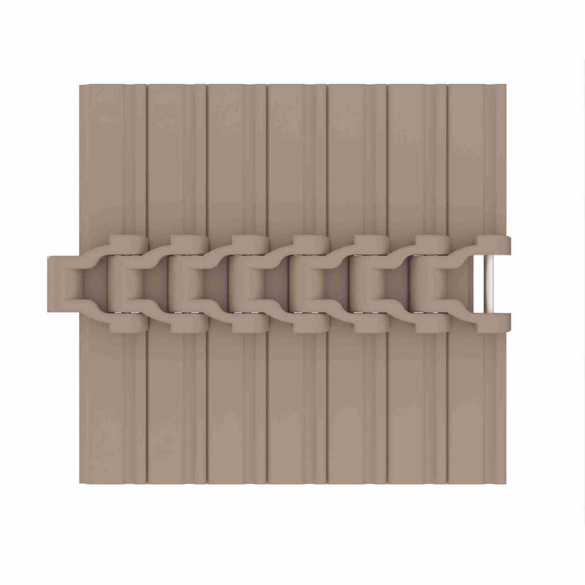 Rexnord 882B Side-flexing Solid Top, Material: Tan Low Friction, Width: 10in, Pitch: 1.5in - LF882K10