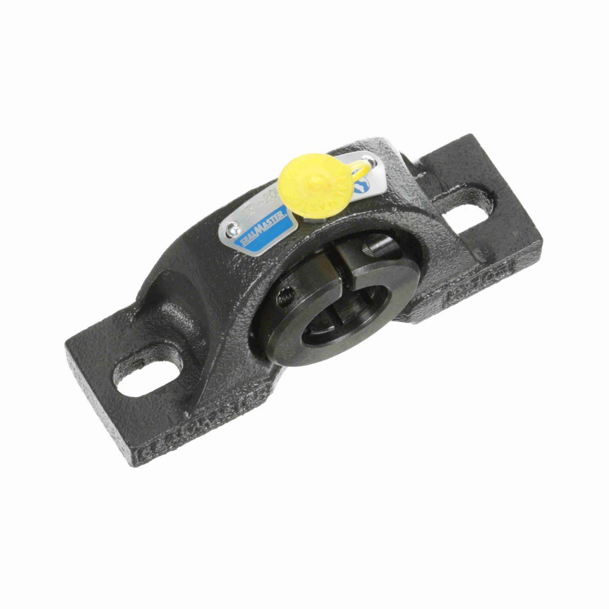 Sealmaster Mounted Cast Iron Two Bolt Pillow Block Ball Bearing - 52100 Bearing Steel, Black Oxided - Concentric Lock - NP-204TMC