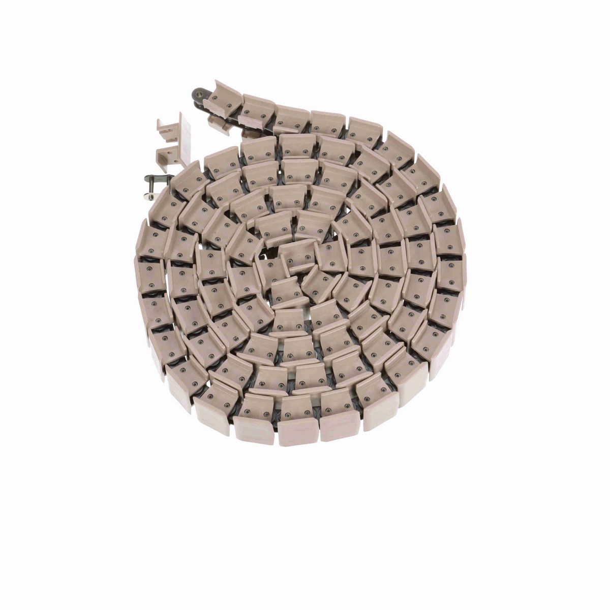 System Plast 1863TAB Side-flexing Solid Top, Material: Tan Low Friction, Width: 2.25in, Pitch: 1.5in - LF1863TAB-K225