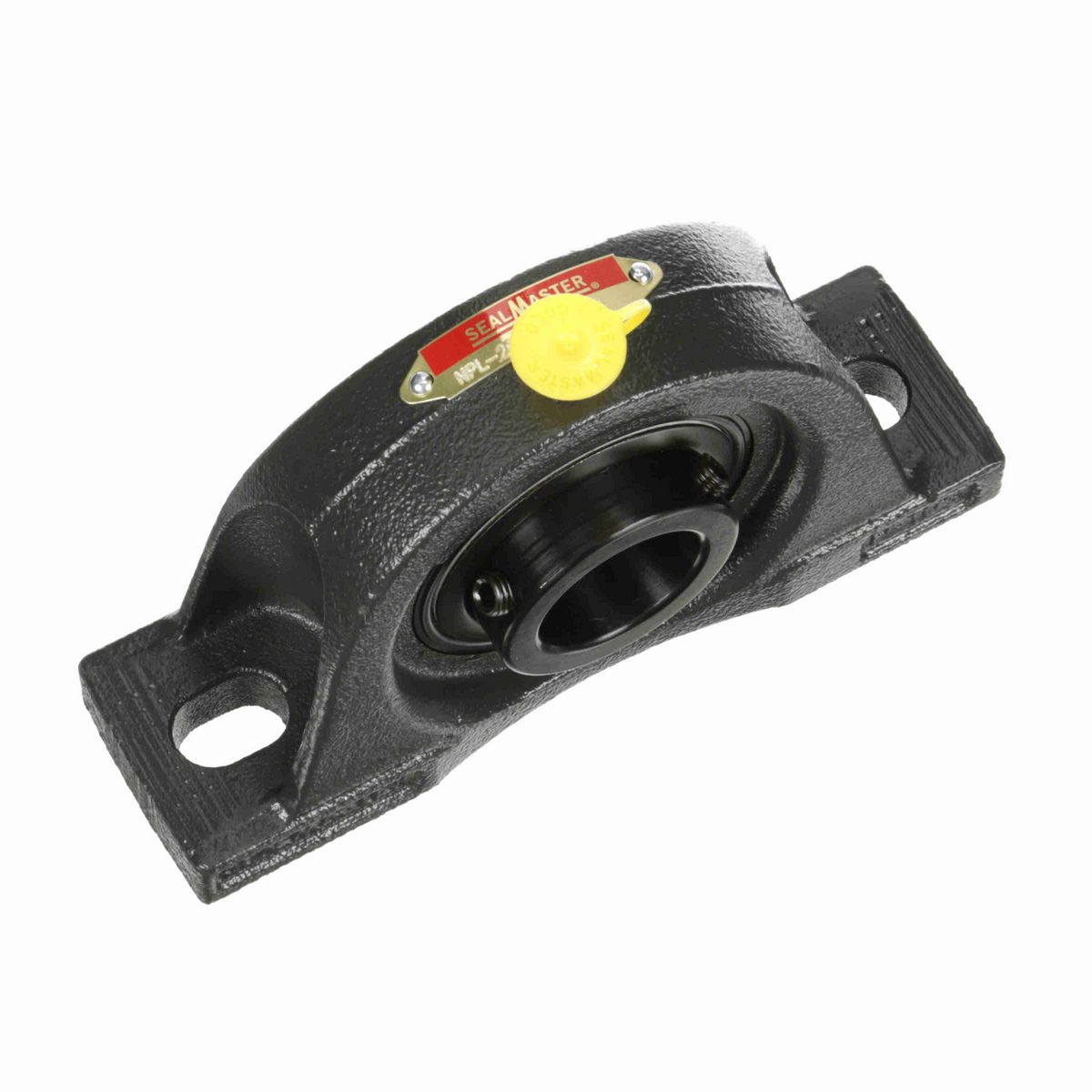 Sealmaster Mounted Cast Iron Two Bolt Low Base Pillow Block Ball Bearing - 52100 Bearing Steel, Black Oxided - Setscrew Lock - NPL-20
