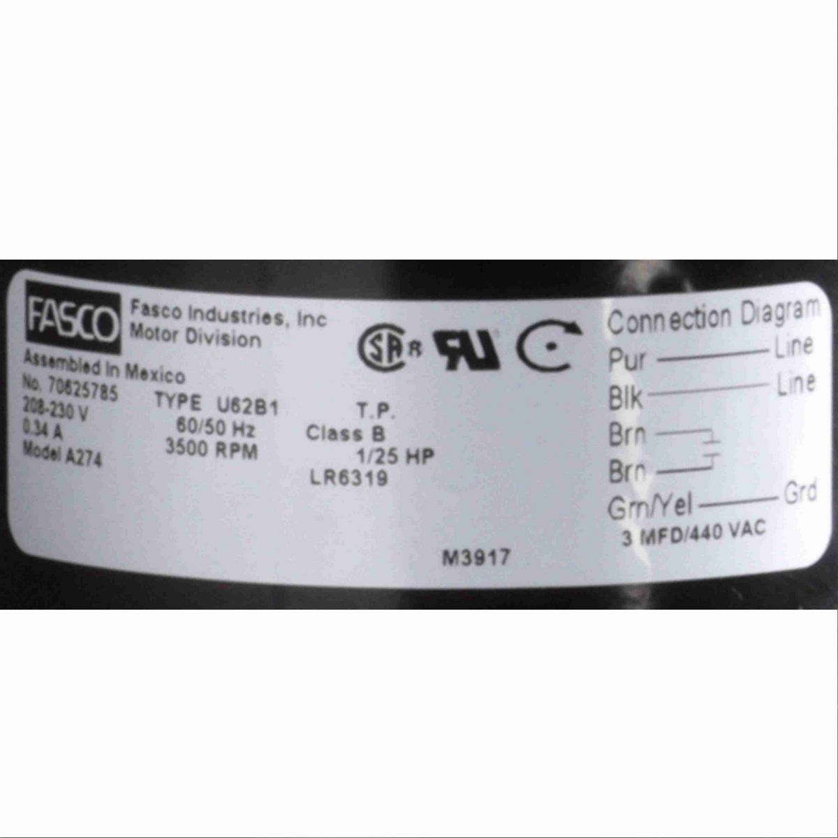 FASCO Round Outlet Permanent Split Capacitor OEM Replacement Draft Inducer Blower, 208-230 Volts, Flange: Yes - A274