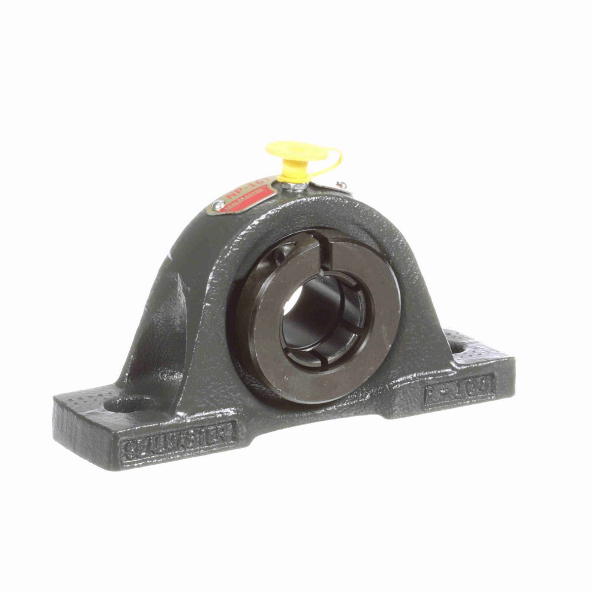 Sealmaster Mounted Cast Iron Two Bolt Pillow Block Ball Bearing - 52100 Bearing Steel, Black Oxided - Concentric Lock - NP-16T