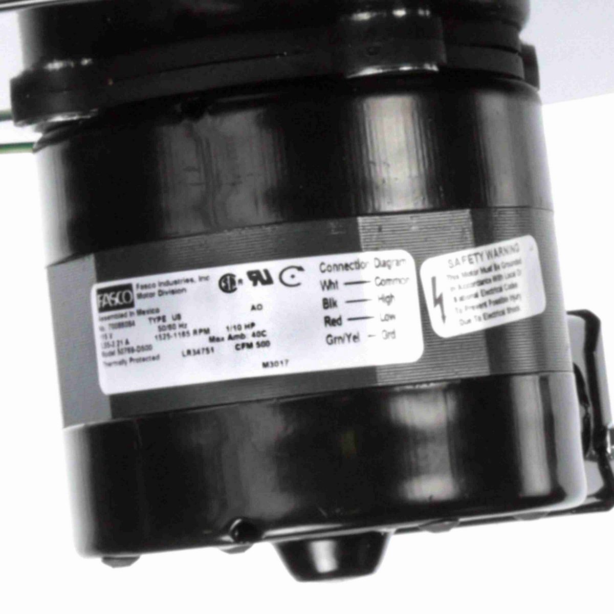 FASCO Rectangular Outlet Shaded Pole Centrifugal Blower, 115 Volts, Flange: Yes - 50769-D500