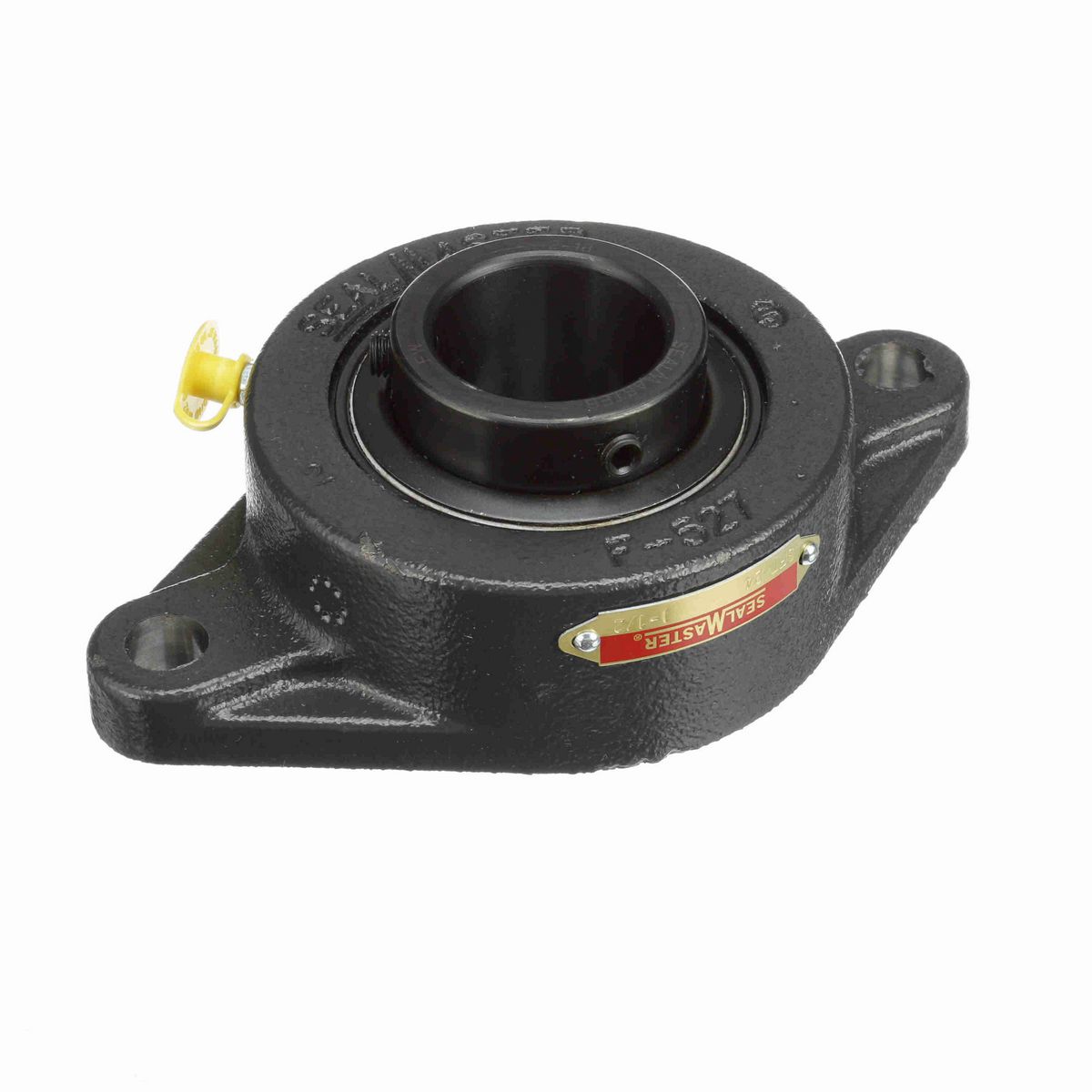 Sealmaster Mounted Cast Iron Two Bolt Flange Ball Bearing - 52100 Bearing Steel, Black Oxided - Setscrew Lock - SFT-24