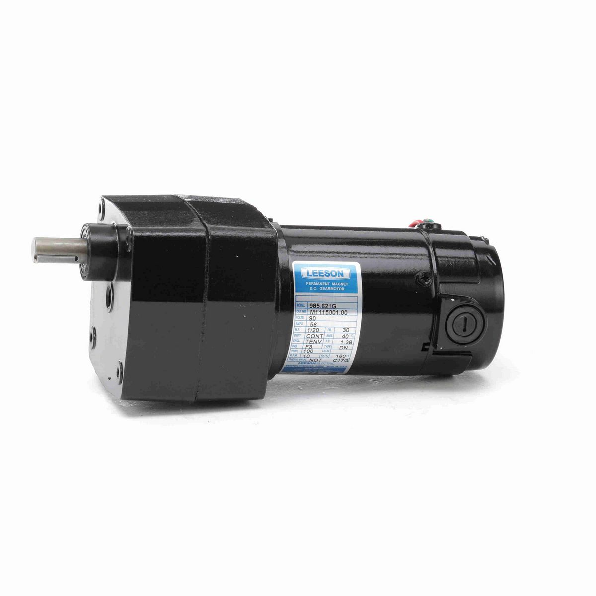 LEESON Parallel Shaft Gearmotor, 0.05 HP, 90 V, 10 RPM, 30 Frame, TENV - M1115001.00