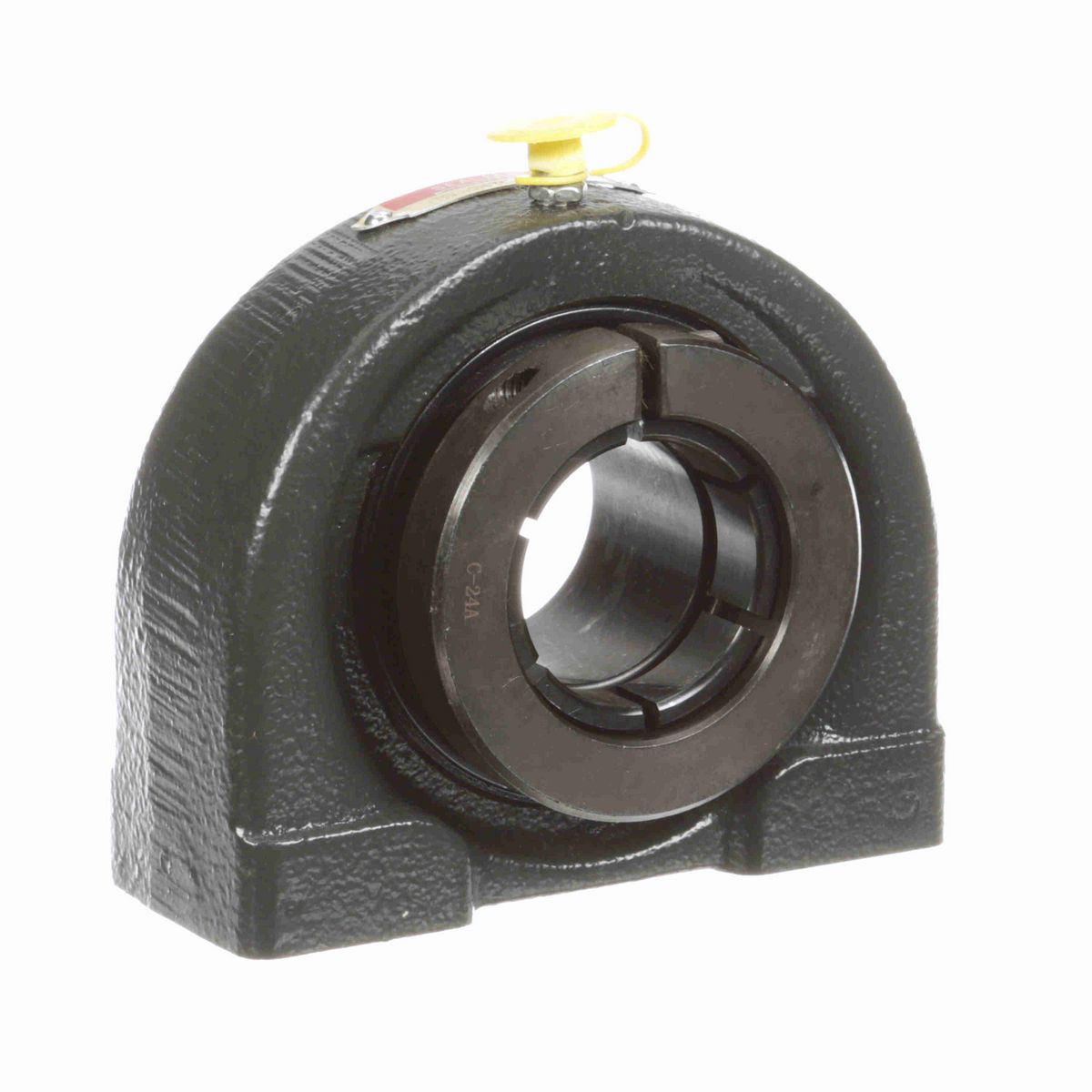 Sealmaster Mounted Cast Iron Tapped Base Pillow Block Ball Bearing - 52100 Bearing Steel, Black Oxided - Concentric Lock - TB-24TC
