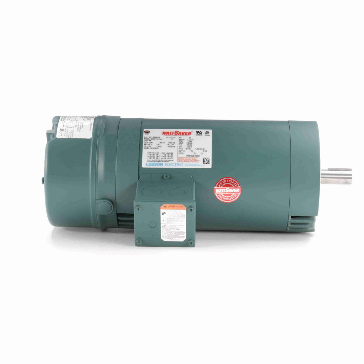 LEESON Brake Motor, 2 HP, 3 Ph, 60 Hz, 230/460 V, 1800 RPM, 145TC Frame, DP - 122241.00