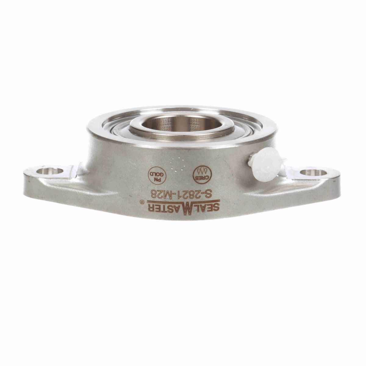 Sealmaster Mounted Stainless Steel Two Bolt Flange Ball Bearing - 52100 Bearing Steel, Phosphorus Nickel Coated - Lock - Corrosion Resistant - S-2821-M28