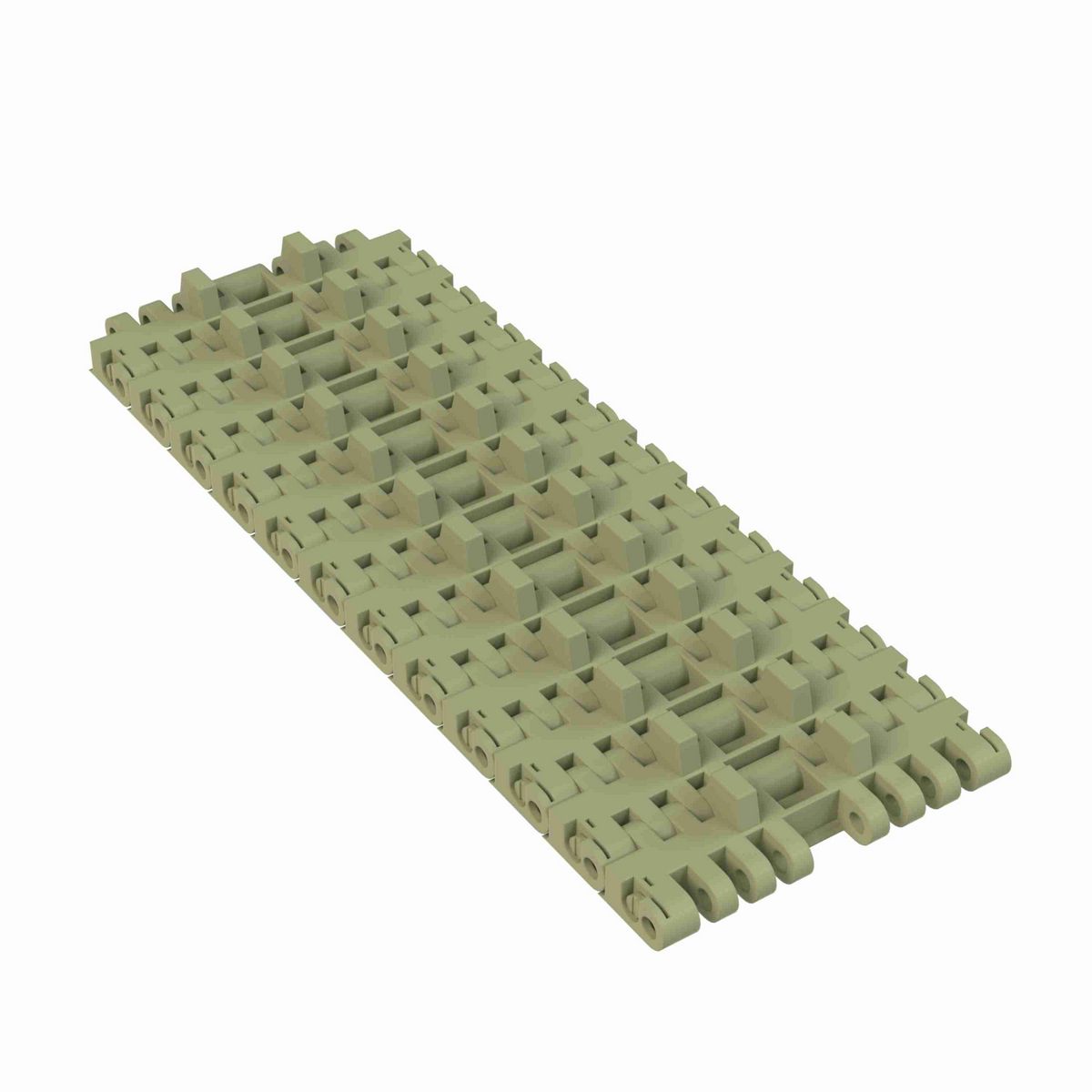 Rexnord 7705 Straight Running Solid Top, Material: Green Abrasion Resistant Polyamide, Width: 4.5in, Pitch: 1in - 81426361