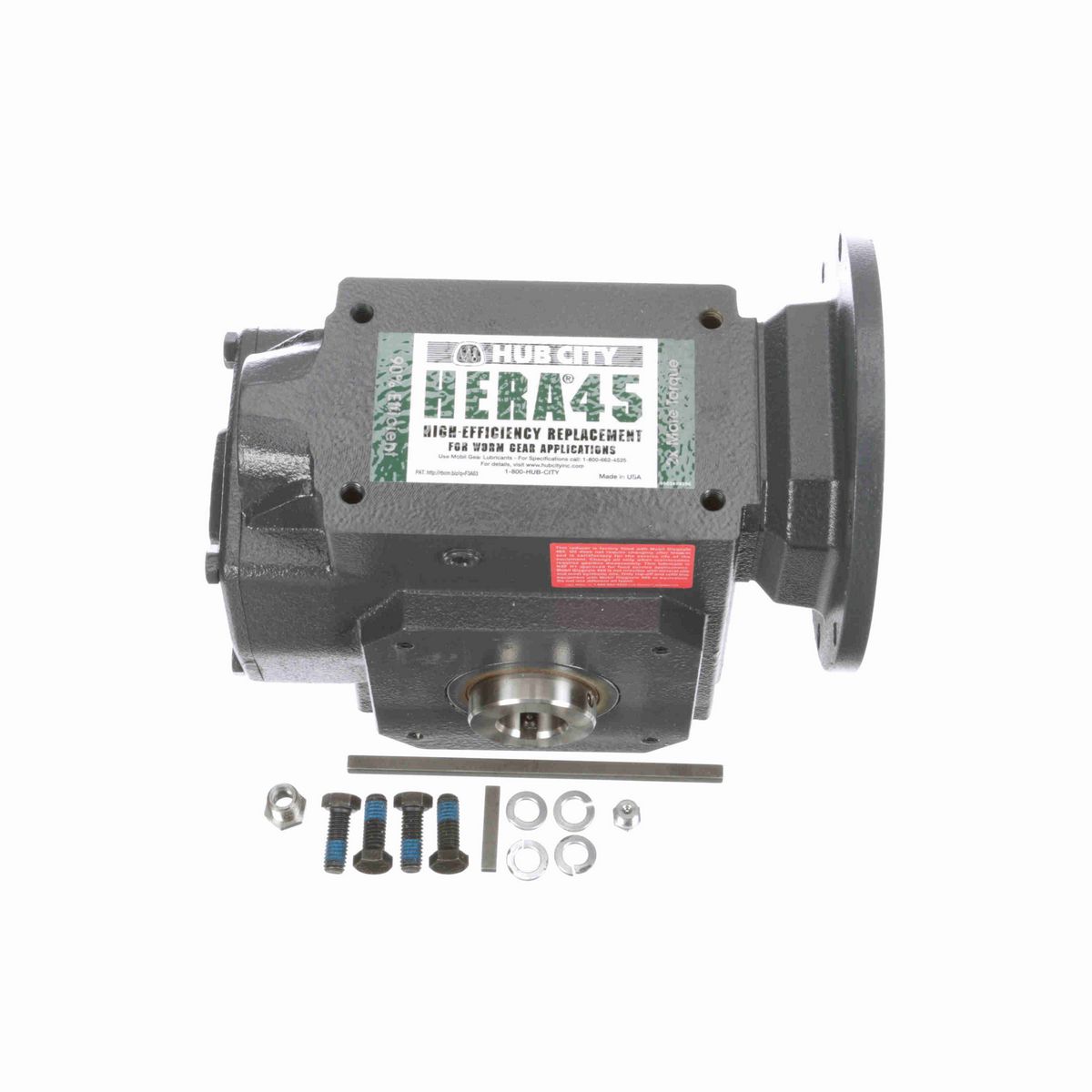 Hub City HERA Gear Reducer HERA Cast Iron Helical-Hypoid Reducer - HERA45ES 11.36 143TC 1.000