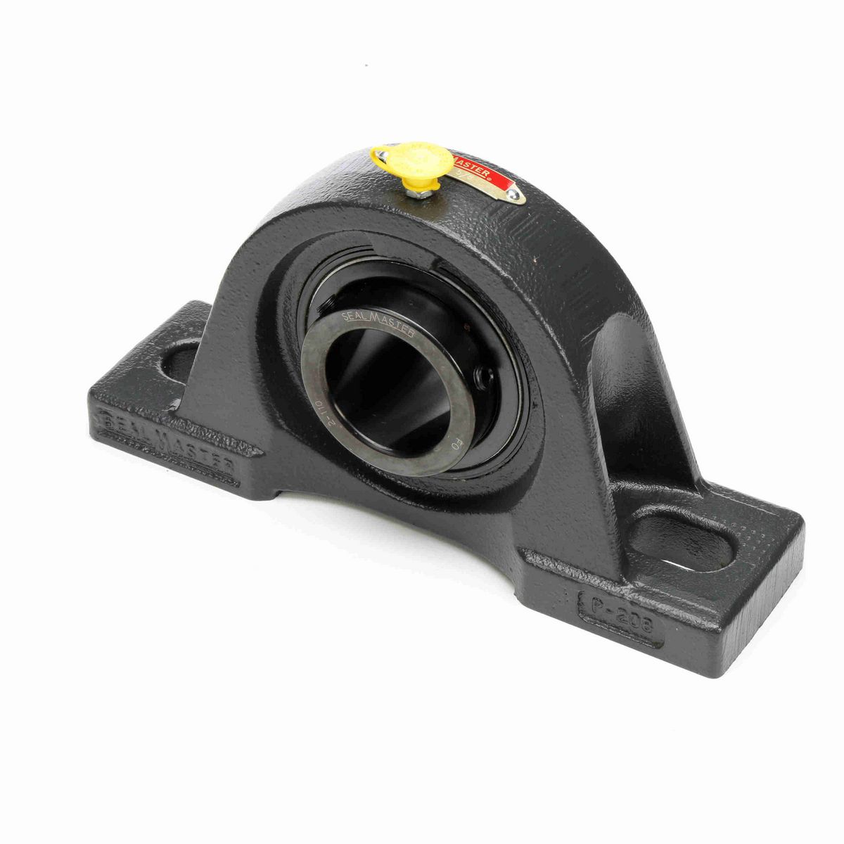 Sealmaster Mounted Cast Iron Two Bolt Pillow Block Ball Bearing - 52100 Bearing Steel, Black Oxided - Setscrew Lock - SP-26