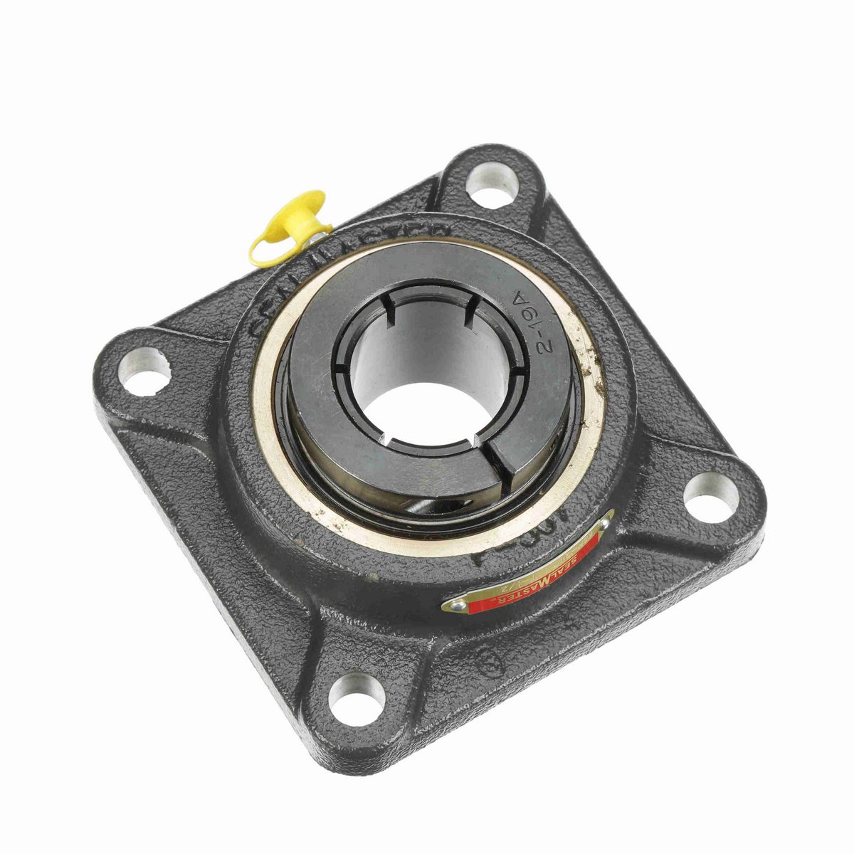 Sealmaster Mounted Cast Iron Four Bolt Flange Ball Bearing - 52100 Bearing Steel, Black Oxided - Concentric Lock - ESF-24T