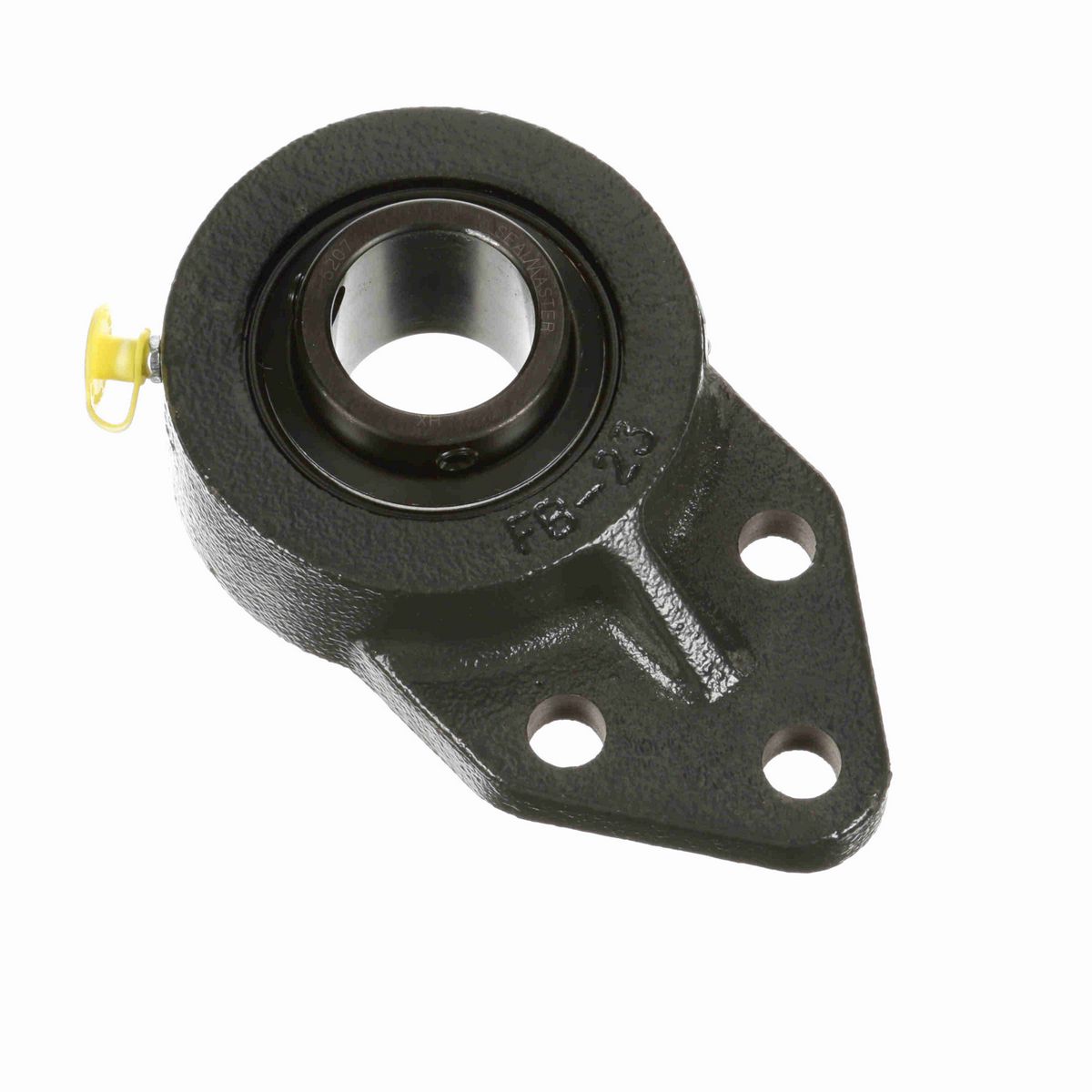 Sealmaster Mounted Cast Iron Three Bolt Flange Bracket Ball Bearing - 52100 Bearing Steel, Black Oxided - Setscrew Lock - FB-207