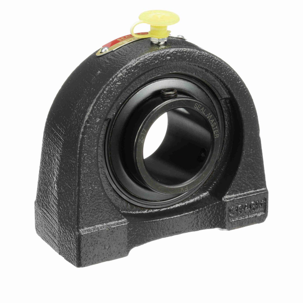 Sealmaster Mounted Cast Iron Tapped Base Pillow Block Ball Bearing - 52100 Bearing Steel, Black Oxided - Setscrew Lock - High Temperature - TB-23 HT