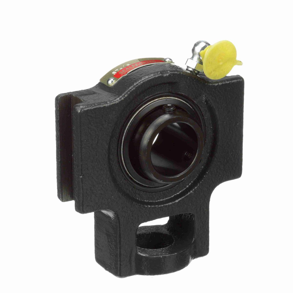 Sealmaster Mounted Cast Iron Wide Slot Take Up Ball Bearing - 52100 Bearing Steel, Black Oxided - Setscrew Lock - ST-207