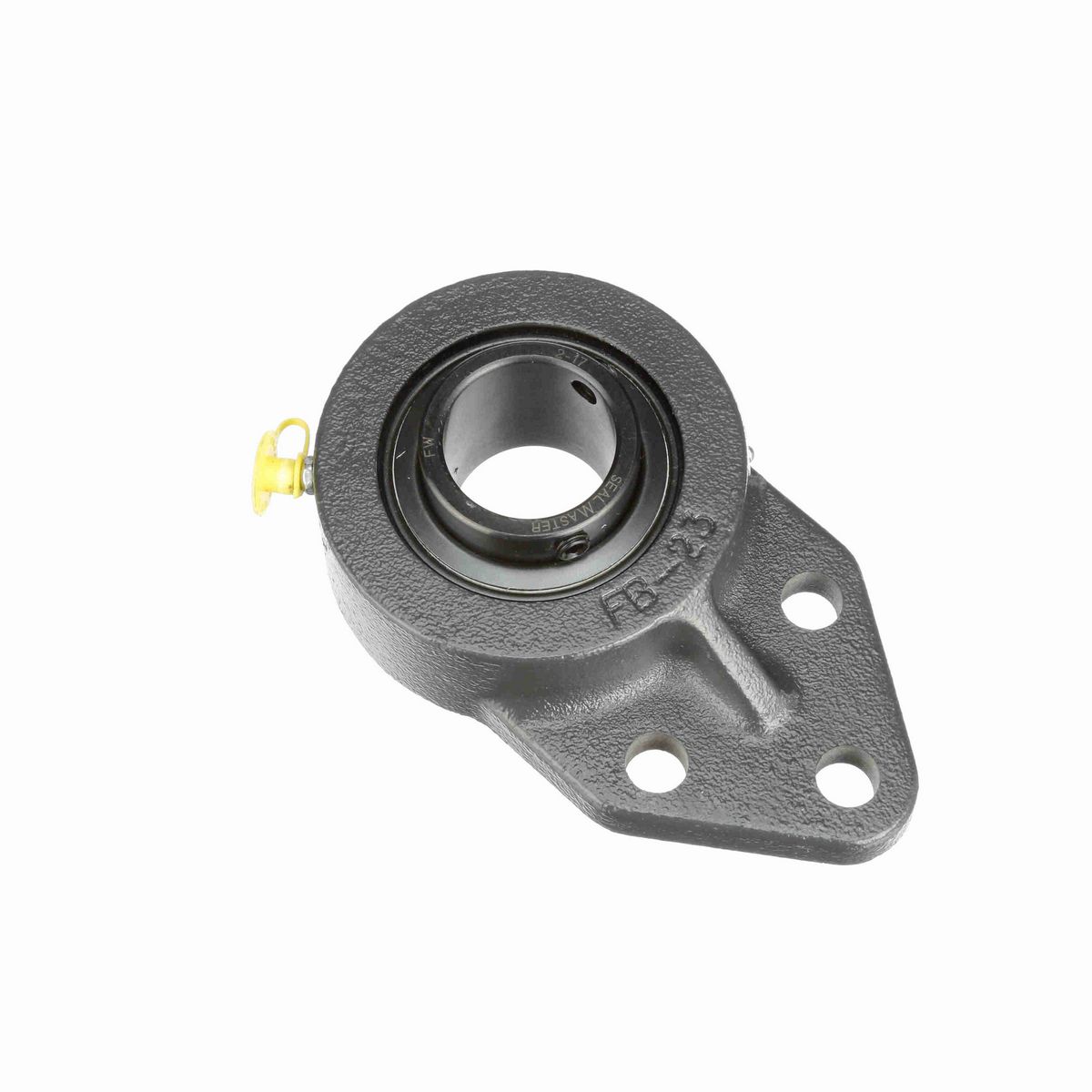Sealmaster Mounted Cast Iron Three Bolt Flange Bracket Ball Bearing - 52100 Bearing Steel, Black Oxided - Setscrew Lock - FB-23