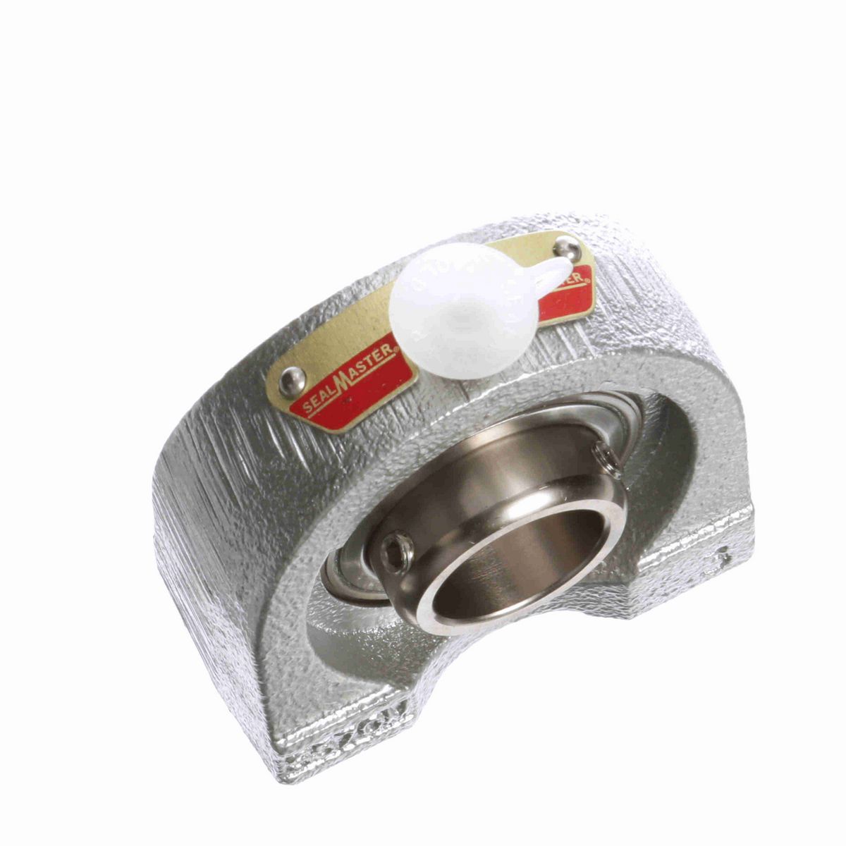 Sealmaster Mounted Flouropolymer Coated Cast Iron Tapped Base Pillow Block Ball Bearing - 52100 Bearing Steel, Phosphorus Nickel Coated - Setscrew Lock - Corrosion Resistant - CRTBF-PN16