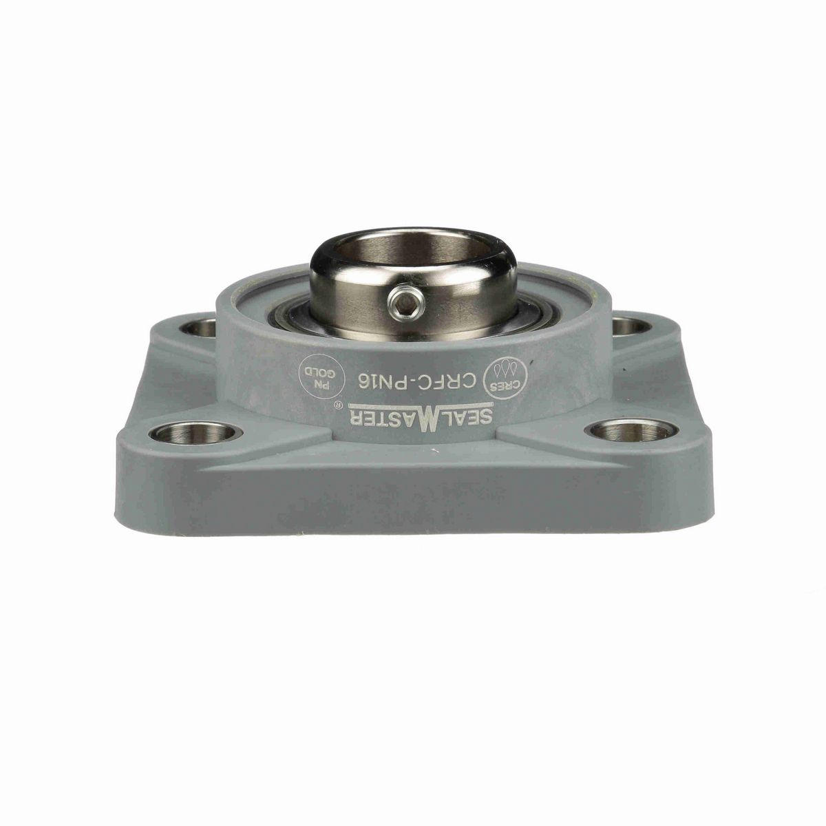 Sealmaster Mounted Composite Four Bolt Flange Ball Bearing - 52100 Bearing Steel, Phosphorus Nickel Coated - Setscrew Lock - Corrosion Resistant - CRFC-PN16