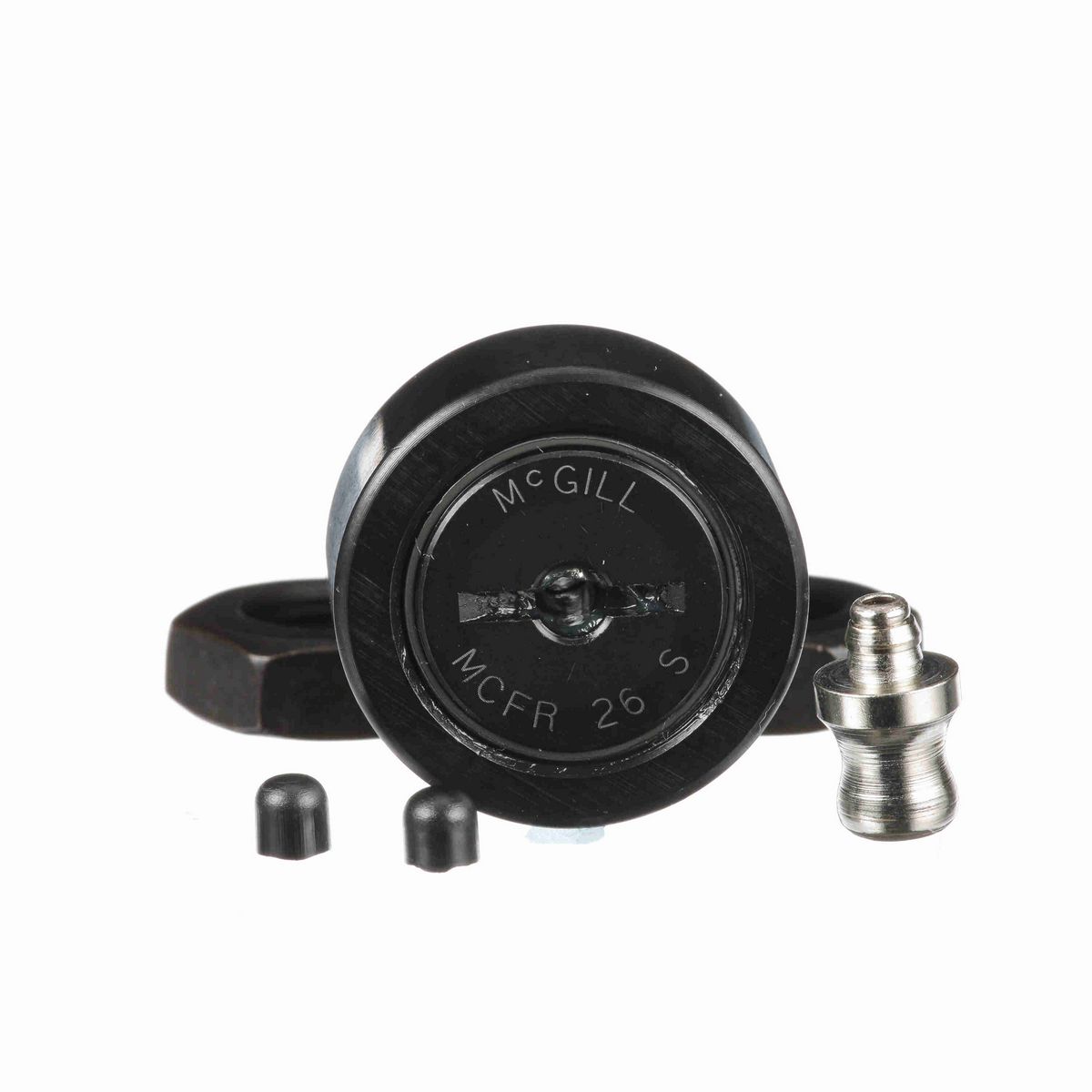 Опорный ролик с цапфой McGill CAMROL MCFR 26 S, бочкообразный, с уплотнением, со шлицем под отвёртку, метрический