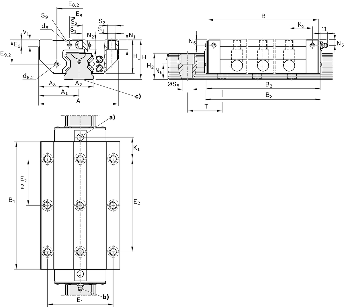 Роликовая каретка из углеродистой стали Bosch Rexroth RWA-065-FXS-C3-P-2 [R185463210]