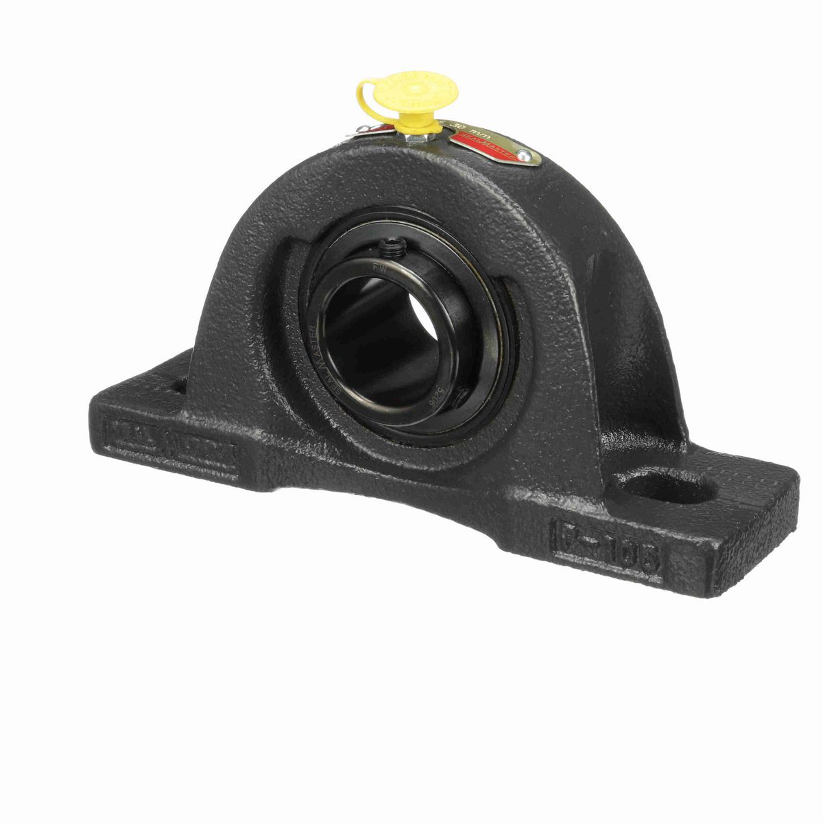 Sealmaster Mounted Cast Iron Two Bolt Pillow Block Ball Bearing - 52100 Bearing Steel, Black Oxided - Setscrew Lock - NP-206