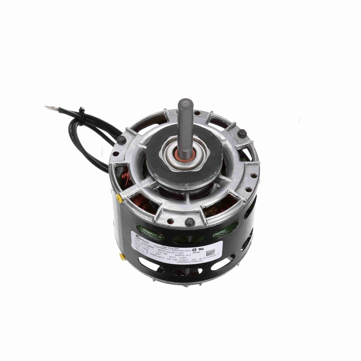 Century OEM Replacement Motor, 1/8 HP, 1 Ph, 60 Hz, 115 V, 1050 RPM, 1 Speed, 42 Frame, OAO - 9646