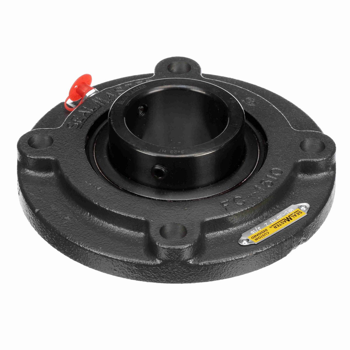 Sealmaster Mounted Cast Iron Flange Cartridge Ball Bearing - 52100 Bearing Steel, Black Oxided - Setscrew Lock - High Temperature - MFC-35 HT