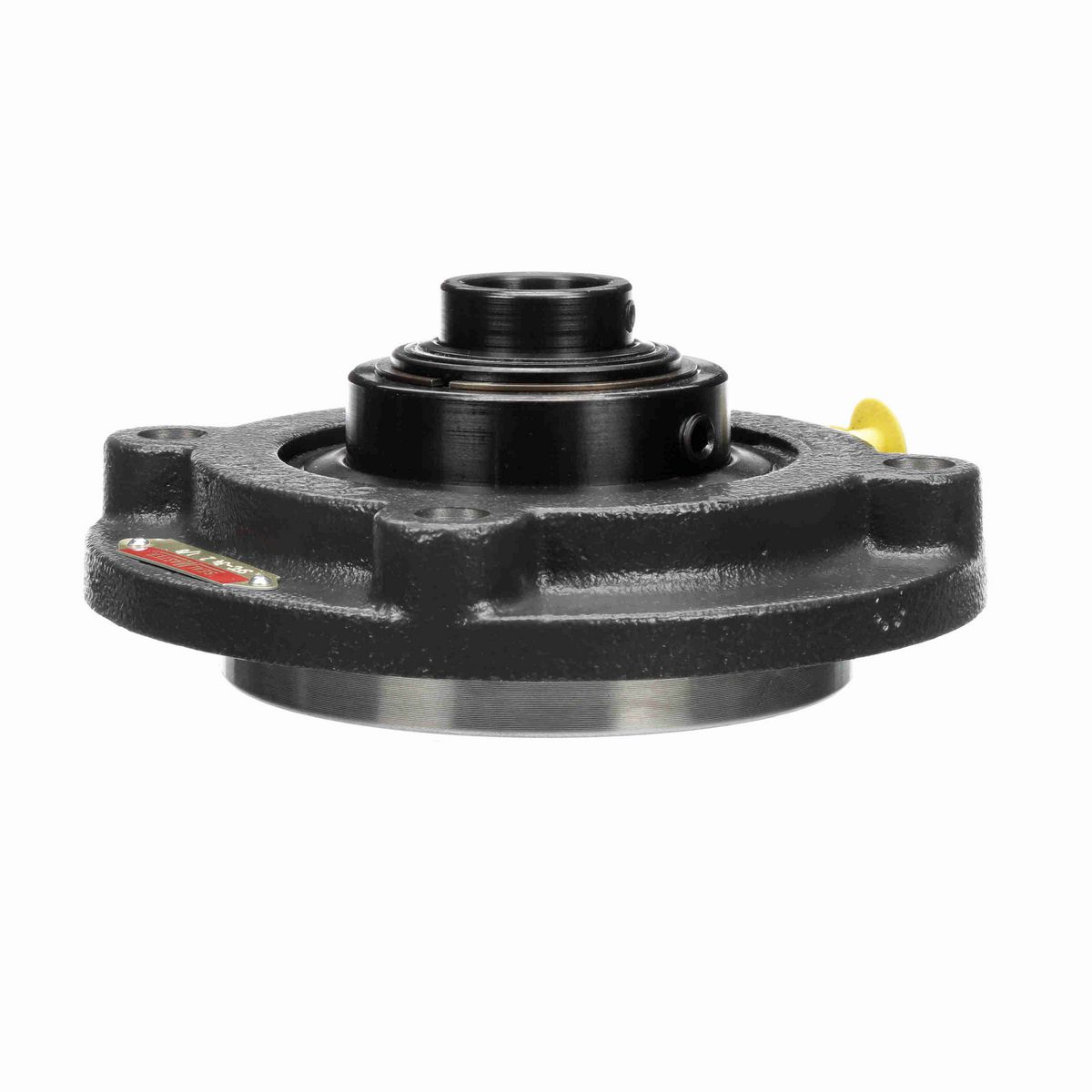 Sealmaster Mounted Cast Iron Flange Cartridge Ball Bearing - 52100 Bearing Steel, Black Oxided - Setscrew Lock - SFC-34