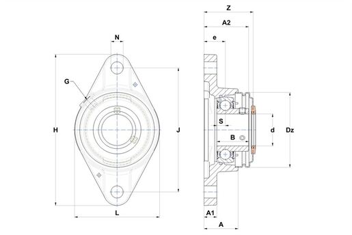 Фланцевый подшипниковый узел SNR USFLE205-14CC