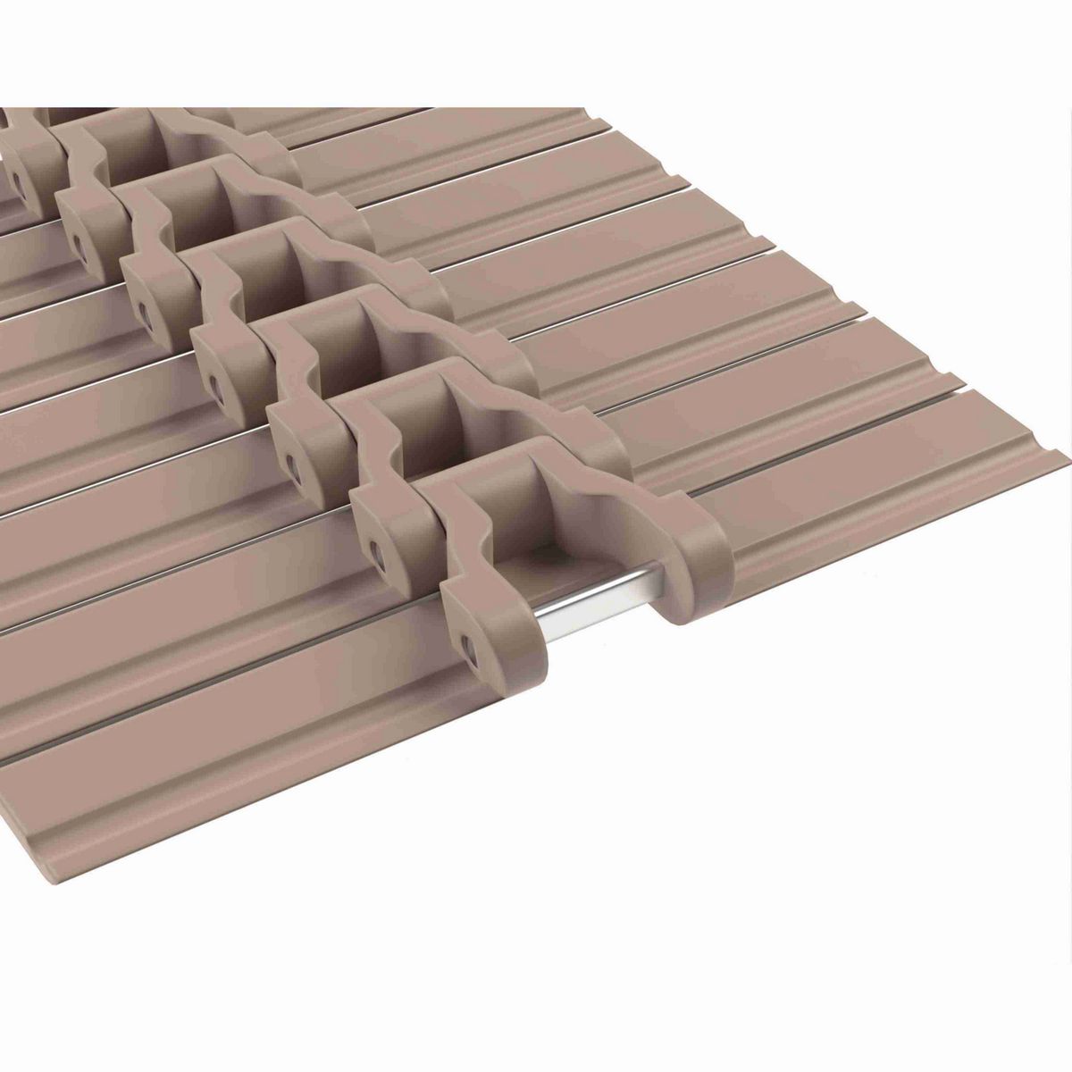 Rexnord 882B Side-flexing Solid Top, Material: Tan Low Friction, Width: 10in, Pitch: 1.5in - LF882K10