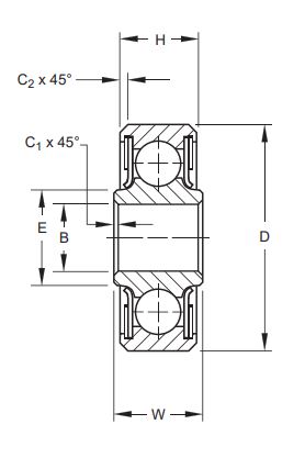 Авиационный прецизионный однорядный шарикоподшипник RBC MKP Series MKP6FS428