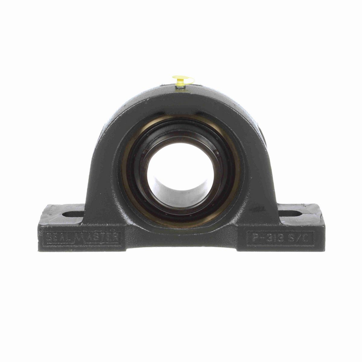Sealmaster Mounted Cast Iron Two Bolt Pillow Block Ball Bearing - 52100 Bearing Steel, Black Oxided - Setscrew Lock - EMP-47C
