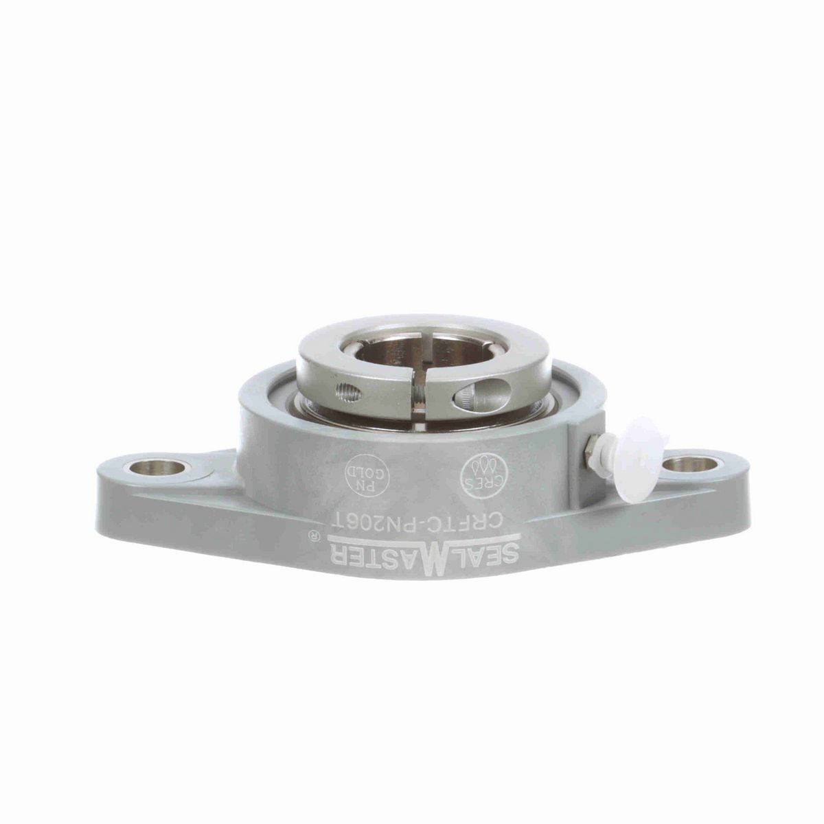 Sealmaster Mounted Composite Two Bolt Flange Ball Bearing - 52100 Bearing Steel, Phosphorus Nickel Coated - Concentric Lock - Corrosion Resistant - CRFTC-PN206T