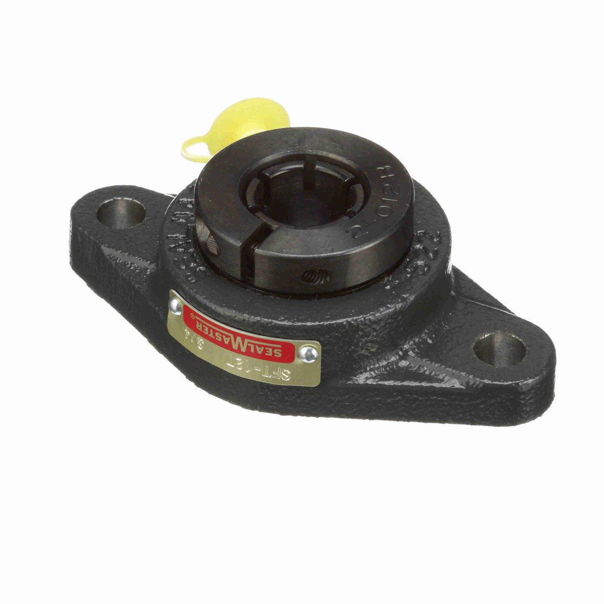 Sealmaster Mounted Cast Iron Two Bolt Flange Ball Bearing - 52100 Bearing Steel, Black Oxided - Concentric Lock - SFT-12T
