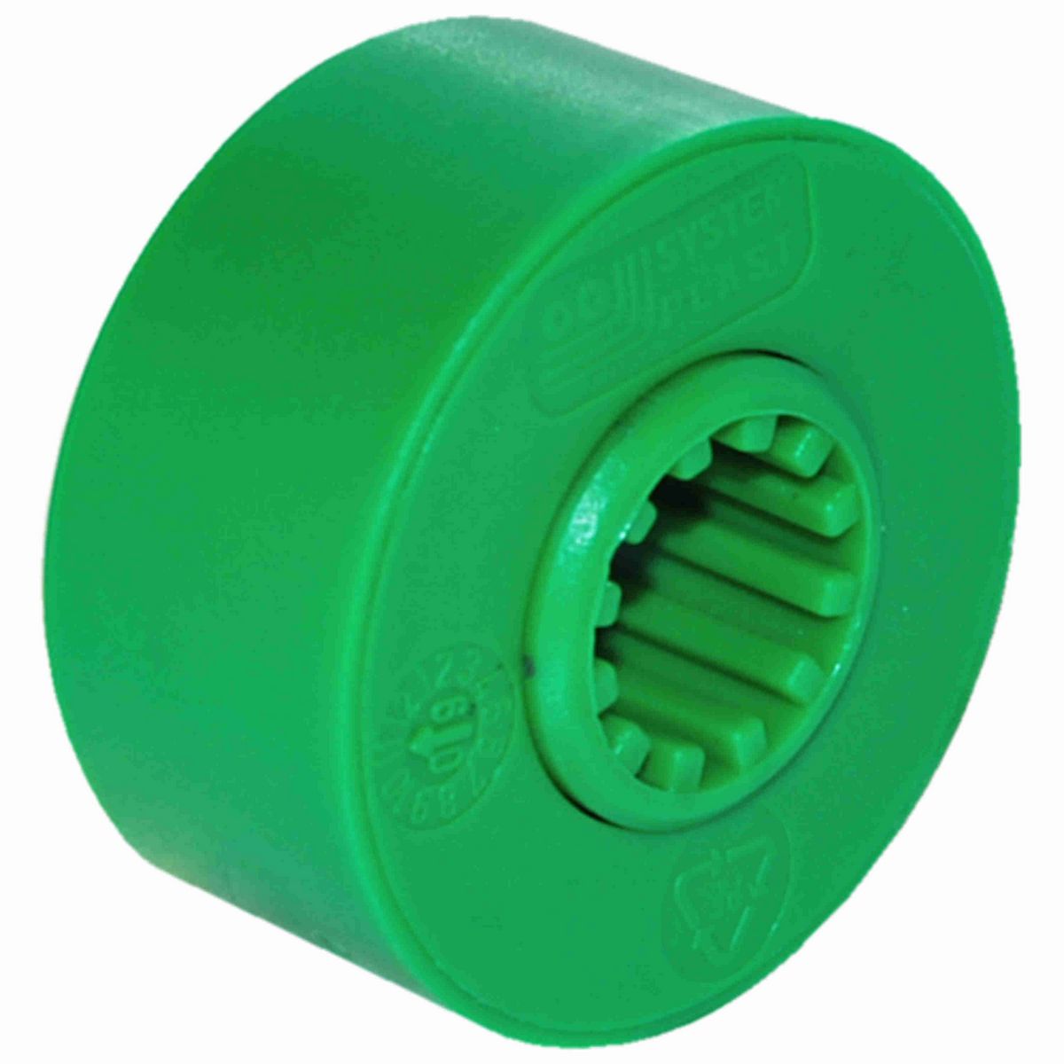 System Plast Return Roller; OD: 50-mm, Shaft Dia: 20-mm, Length: 28-mm, Color: Green - R-50B20ML27-PEG